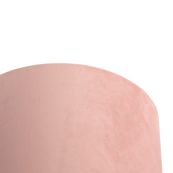 Deckenleuchte Samtschirm rosa/gold 25 cm - Schwarzer Combi