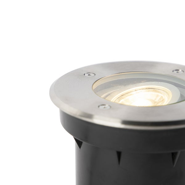 Moderner Bodenstrahler Stahl 13,5 cm IP67 - Basic Round