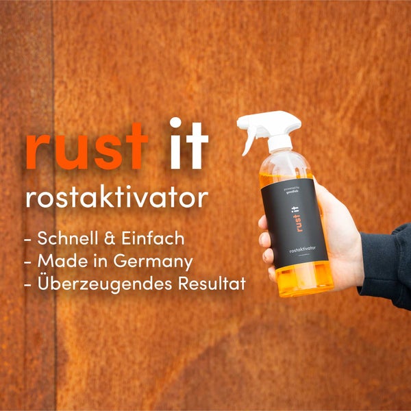 RustIT+ Rostaktivator | Rostbeschleuniger für jede Art von oxidierbaren Metallen | Schnelle, einfache & sichere Anwendung (750ml)