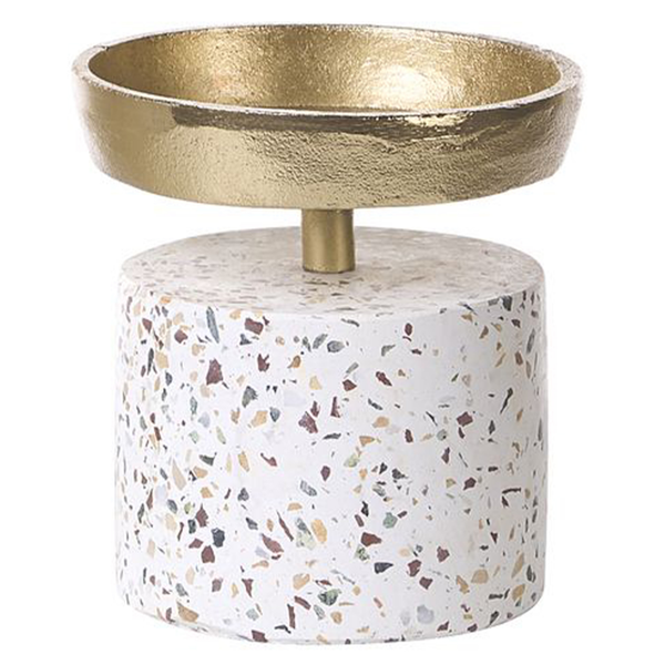 Dekoschale aus Terrazzo mit Metalleinsatz