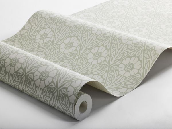 Borastapeter Tapete Blumenmuster Graugrün - 53 cm x 10.05 m - 662564