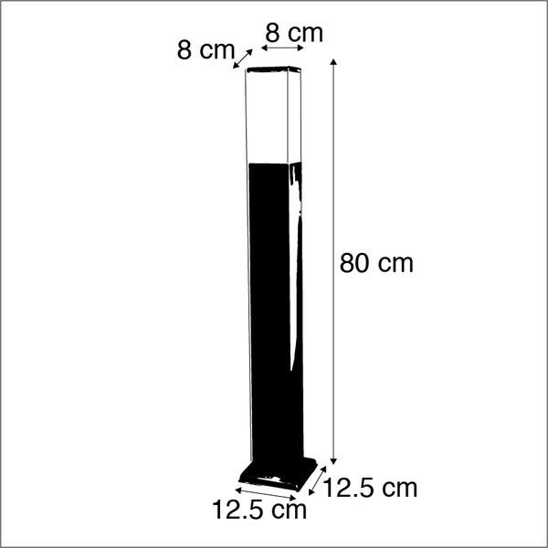 Außenleuchte Stahl 80cm IP44 - Malios mit Erdungsstift und Kabelmuffe