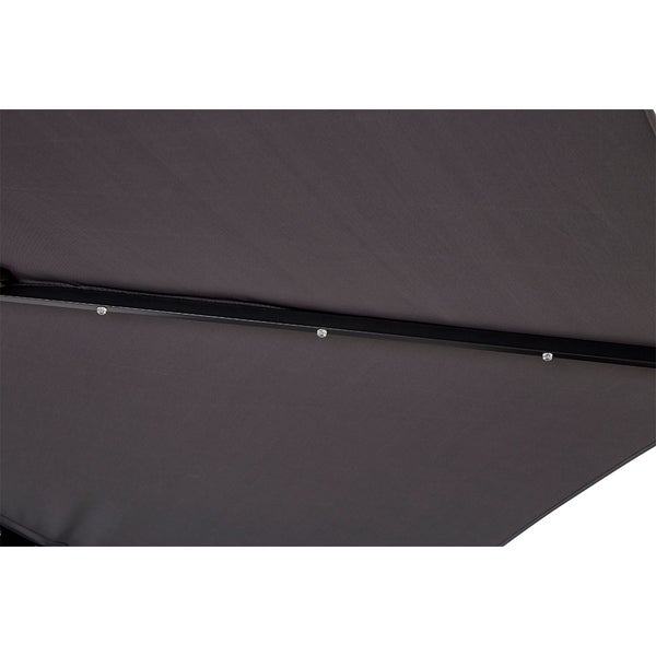 Torben Hängesonnenschirm Ø3,5M mit Solarlampe schwarz, grau. 350 X 350 X 266 cm