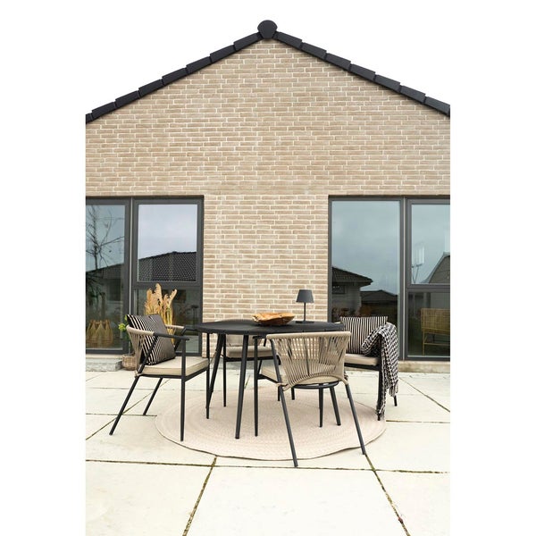 Atlanta Gartentisch Ø120cm Nonwood schwarz. 120 X 120 X 74 cm