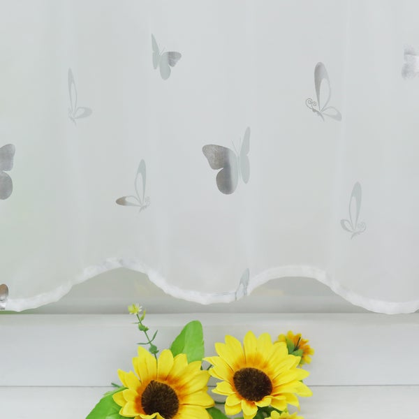 Gardine mit Schmetterlingsmuster und Sonnenblumen-Dekoration