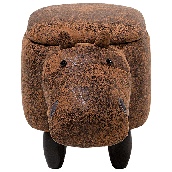 Dekorativer Sitzhocker in Nilpferdform mit Stauraum