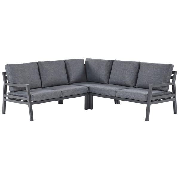 Garten Ecksofa mit Tisch 5-Sitzer VIZZINI Metall Grau