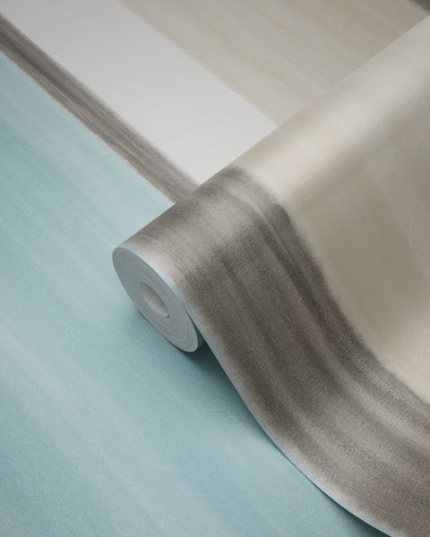 Origin Wallcoverings Tapete Streifen Türkis und Beige - 53 cm x 10.05 m - 346929