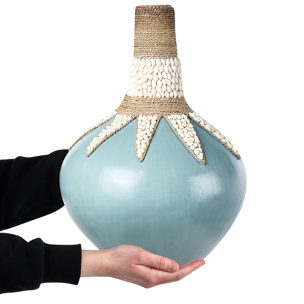 Dekovase SILAU Keramik 43 cm Blau
