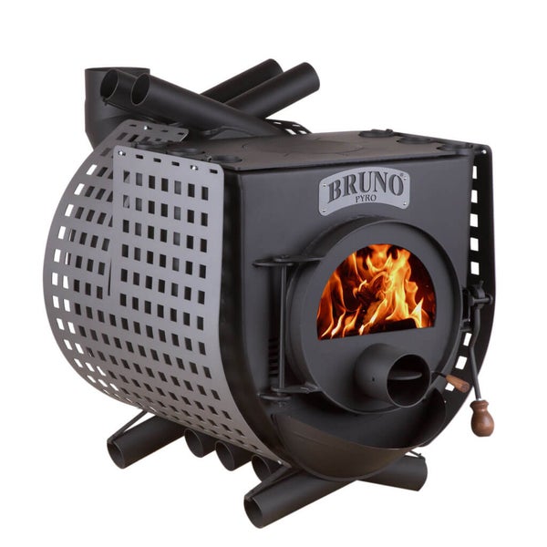 Bruno Pyro Holzofen mit Sichtfenster und Schutzgitter