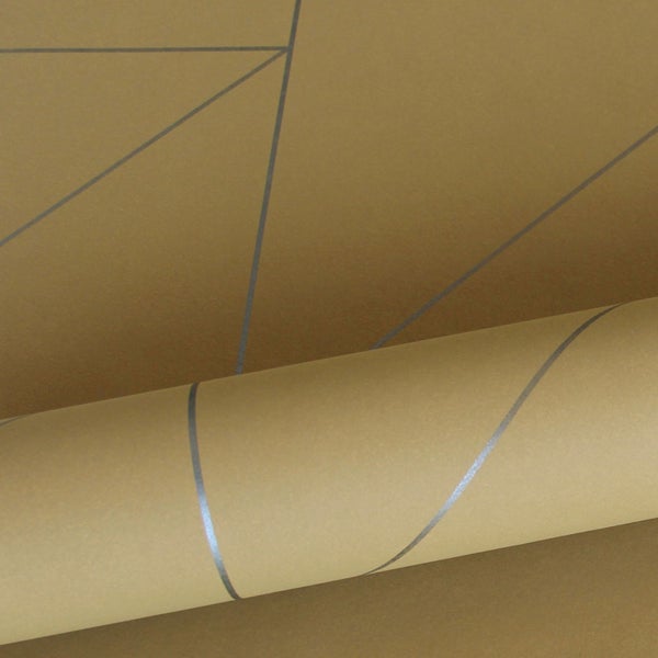 Origin Wallcoverings Tapete grafische Linien Ockergelb - 53 cm x 10.05 m - 347723