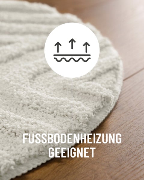 Texturierter Teppich geeignet für Fußbodenheizung.