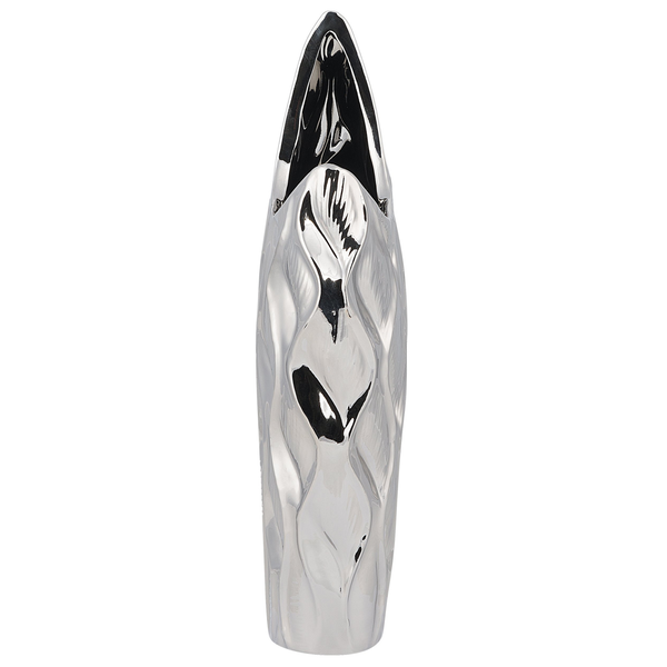 Dekovase HALUZA Steinzeug 35 cm Silber