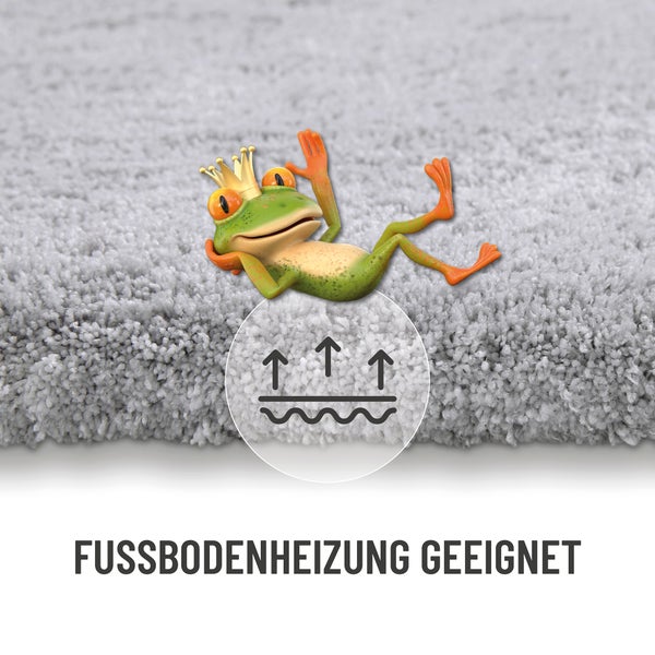 Hochflorteppich geeignet für Fußbodenheizung.