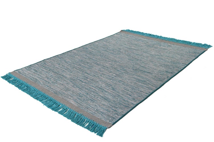 Kurzflor Teppich Soren Grau / Blau Modern 170 x 240 cm