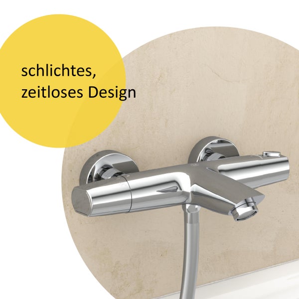 instmaier Wannenfüllthermostat T2 | wassersparende Eco-Stop Funktion | Badewannenarmatur | Mischbatterie Badewanne Chrom | für konstante Wassertemperatur