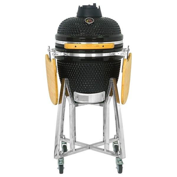 Kamado CL-18 Profi Keramik Grill Schwarz, Grilldurchmesser 45,7cm, Grillrostdurchmesser 38,5cm, BBQ Grillei Holzkohlegrill Grill Keramikgrill