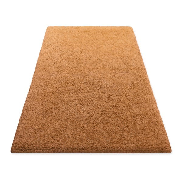 Rechteckiger Hochflor Teppich Shaggy in Braun