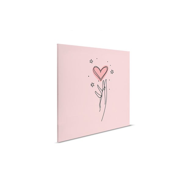 Leinwandbild mit Hand, Herz und Sternen