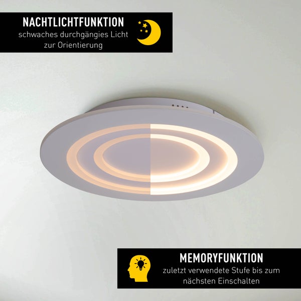 Deckenleuchte mit Nachtlichtfunktion und Memoryfunktion