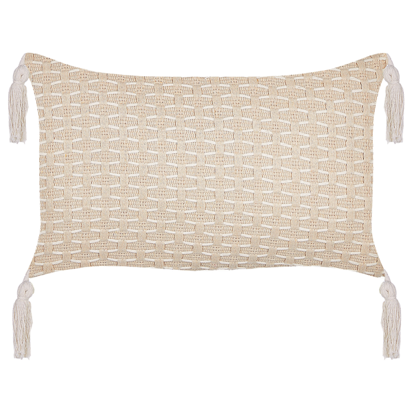 Dekokissen 2er Set HAKONE 45 x 25 cm Hellbeige Geometrisches Muster