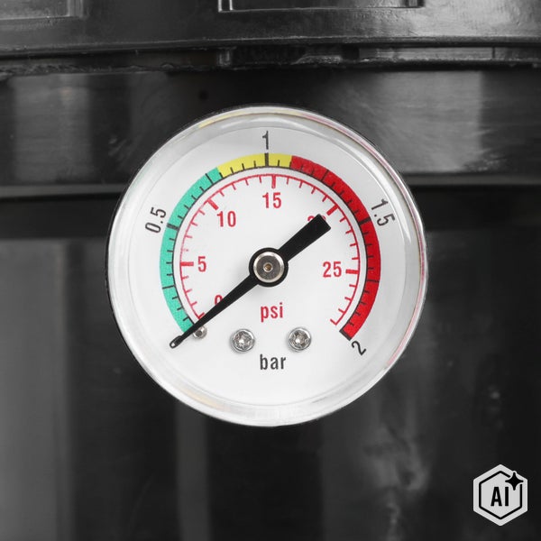 Manometer mit Skala in Bar und PSI zur Druckmessung
