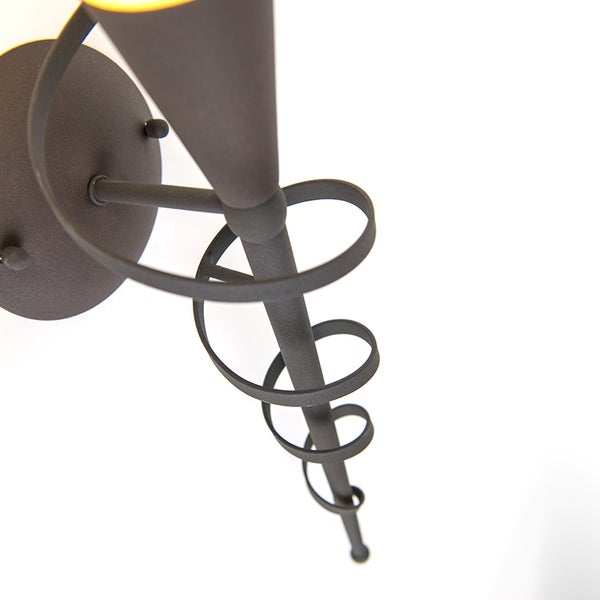 Ländliche Wandlampe rostbraun mit Sahneglas - Castle