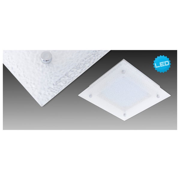Quadratische LED Deckenleuchte mit Strukturglas