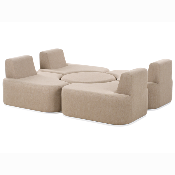 Lounge Set mit Tisch 4-Sitzer FABRO Stoff Beige