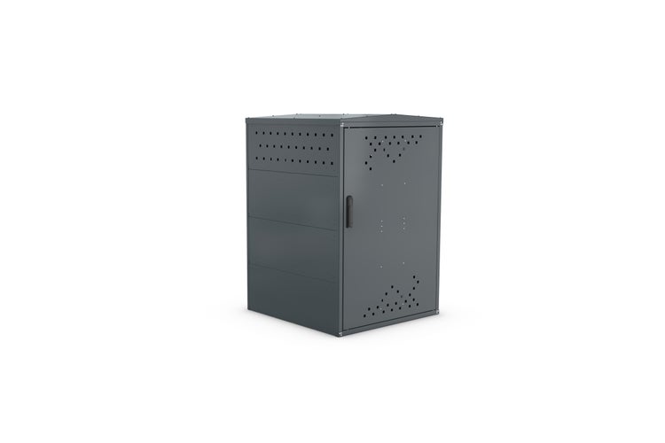 Geräteschrank mit Tür und Lüftungslöchern