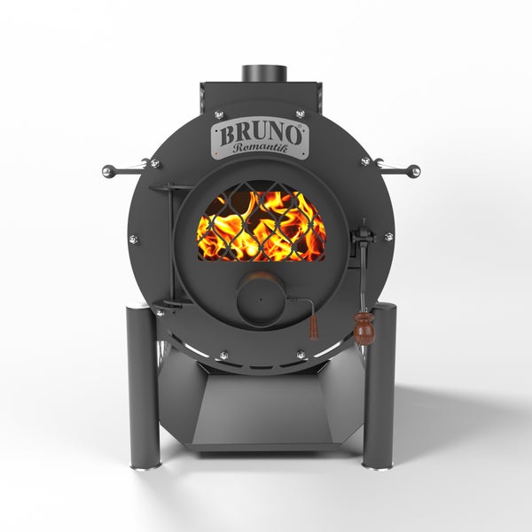 Bruno Romantik Holzofen mit Brennholzfach für den Außenbereich