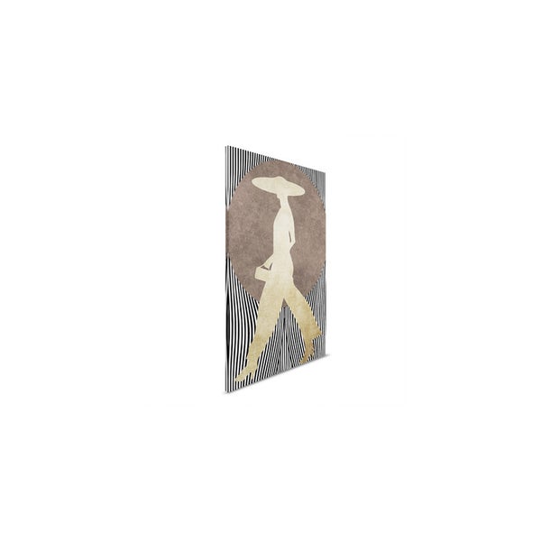 Dekoratives Wandbild mit Frauensilhouette und Streifenmuster