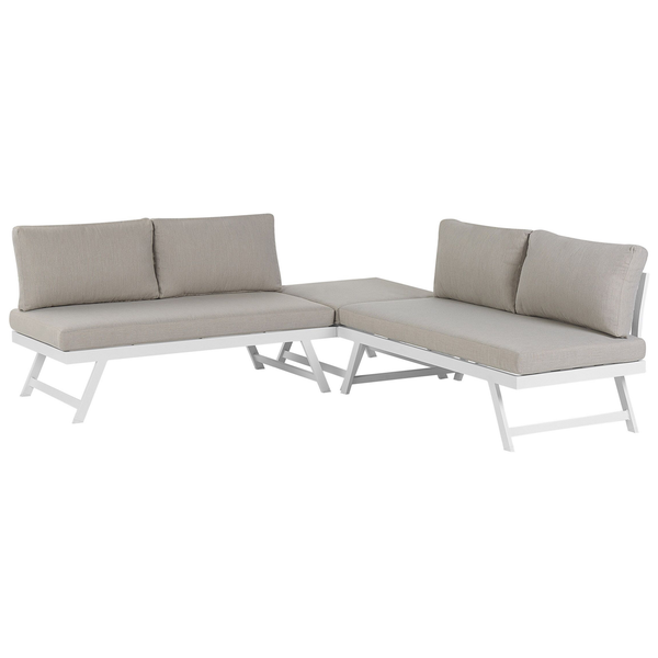 Garten Ecksofa mit Tisch 5-Sitzer COCCORINO Metall Taupe