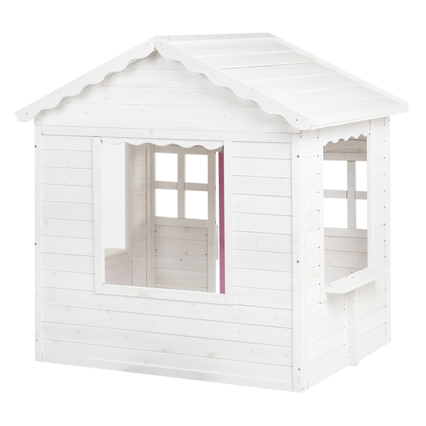 Spielhaus aus Holz mit Fenstern