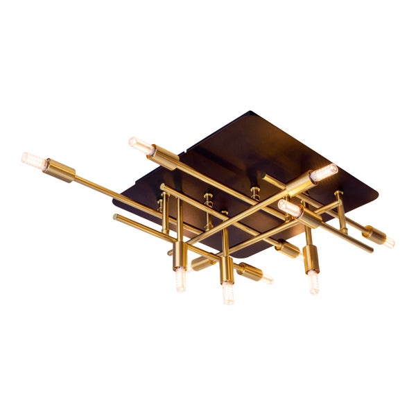 Deckenleuchte mit rechteckiger Deckenhalterung und acht Leuchten