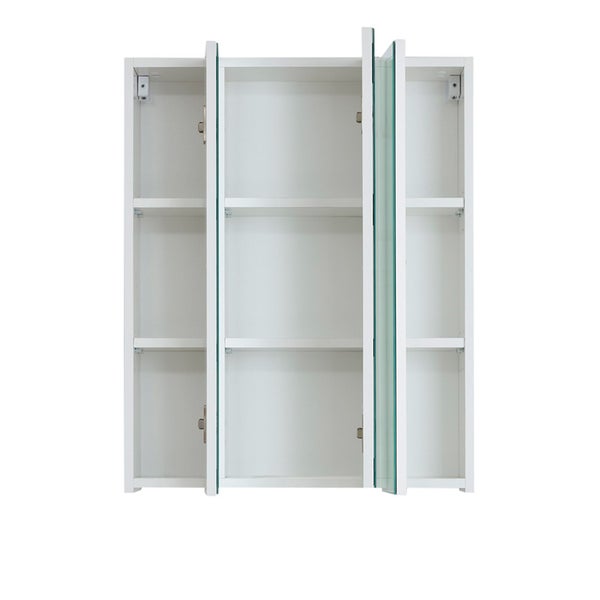 Monte Bad Spiegelschrank 3 Türen weiß. 60 X 18 X 74 cm