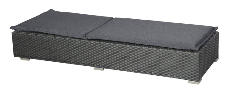 Gida Garten Lounge Sonnenliege, inkl. Auflage schwarz,grau. 198 X 70 X 30 cm