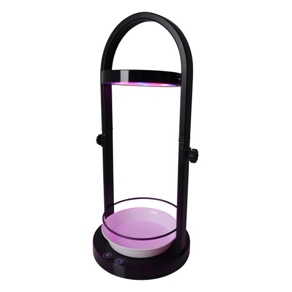 LED Pflanzen-Tischleuchte 53,5 cm hoch, aus Metall und Kunststoff in Schwarz, mit integrierter LED