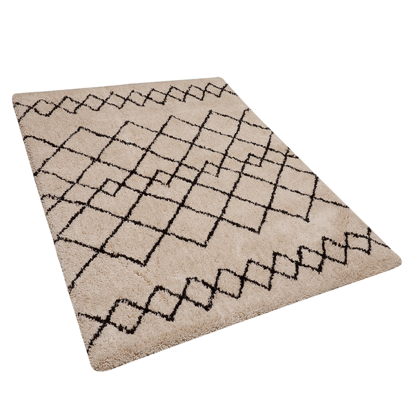 Teppich beige / schwarz 160 x 230 cm Shaggy HAVSA