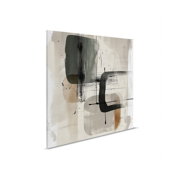 Gemälde mit abstrakten Formen auf Leinwand