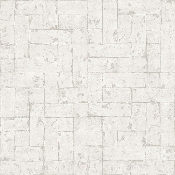 Origin Wallcoverings Tapete Backstein-Optik Crême-Weiß - 53 cm x 10.05 m - 347567