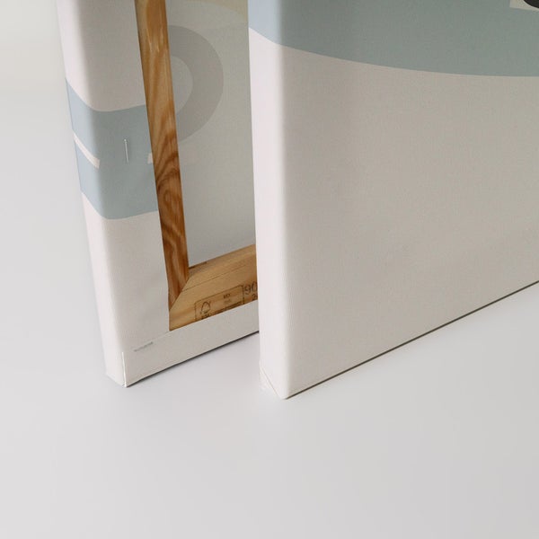 Detailansicht von zwei Keilrahmen mit Leinwand und Holzrahmen