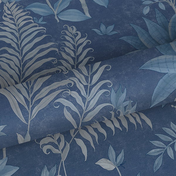Sanders und Sanders Tapete tropische Blätter Blau - 53 cm x 10,05 m - 640728