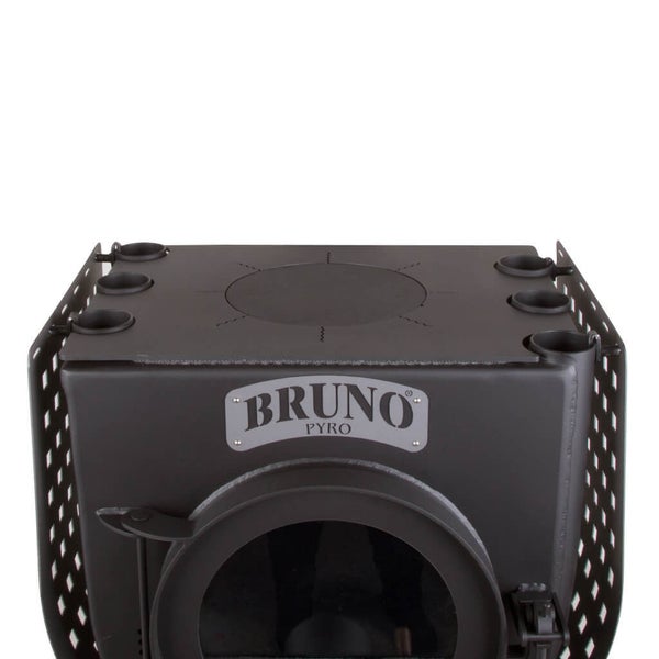 Bruno Pyro Ofen mit Kochplatte und seitlichem Schutzgitter