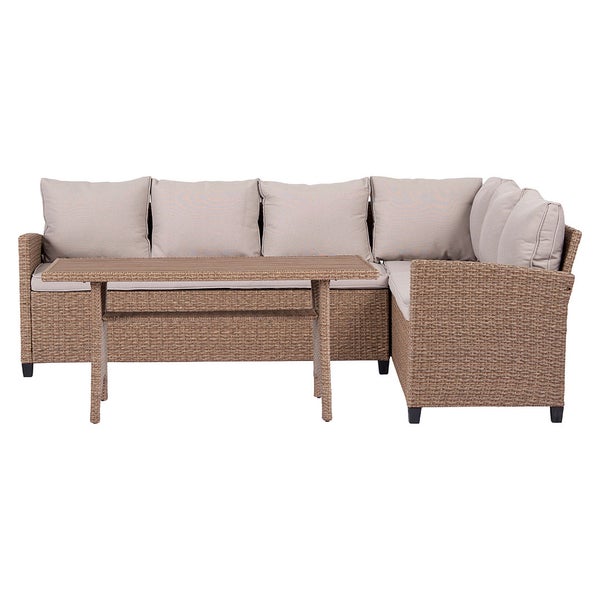 Ester Sofa-Set 2 Teile mit Kissen. Sofa Wendbar natur. 175 X 67 X 73 cm