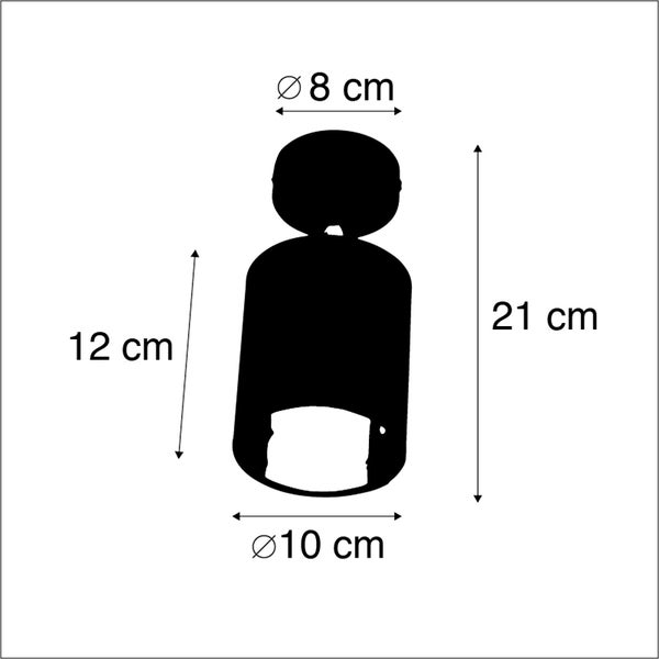 Moderner Aufbaustrahler schwarz neigbar - Lofty