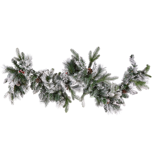 Weihnachtsgirlande Schnee bedeckt LED WHITEHORN 180 cm Weiß