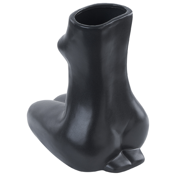 Blumenvase PYRGOS Keramik 22 cm Schwarz
