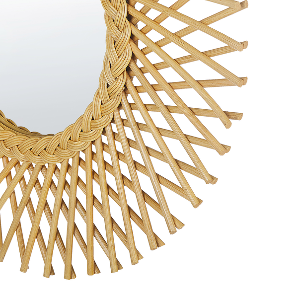 Wandspiegel TAGOLU 60 cm 60 cm Rattan Naturfarben