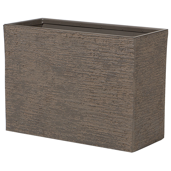 Rechteckiger Pflanzkasten mit rauer Textur